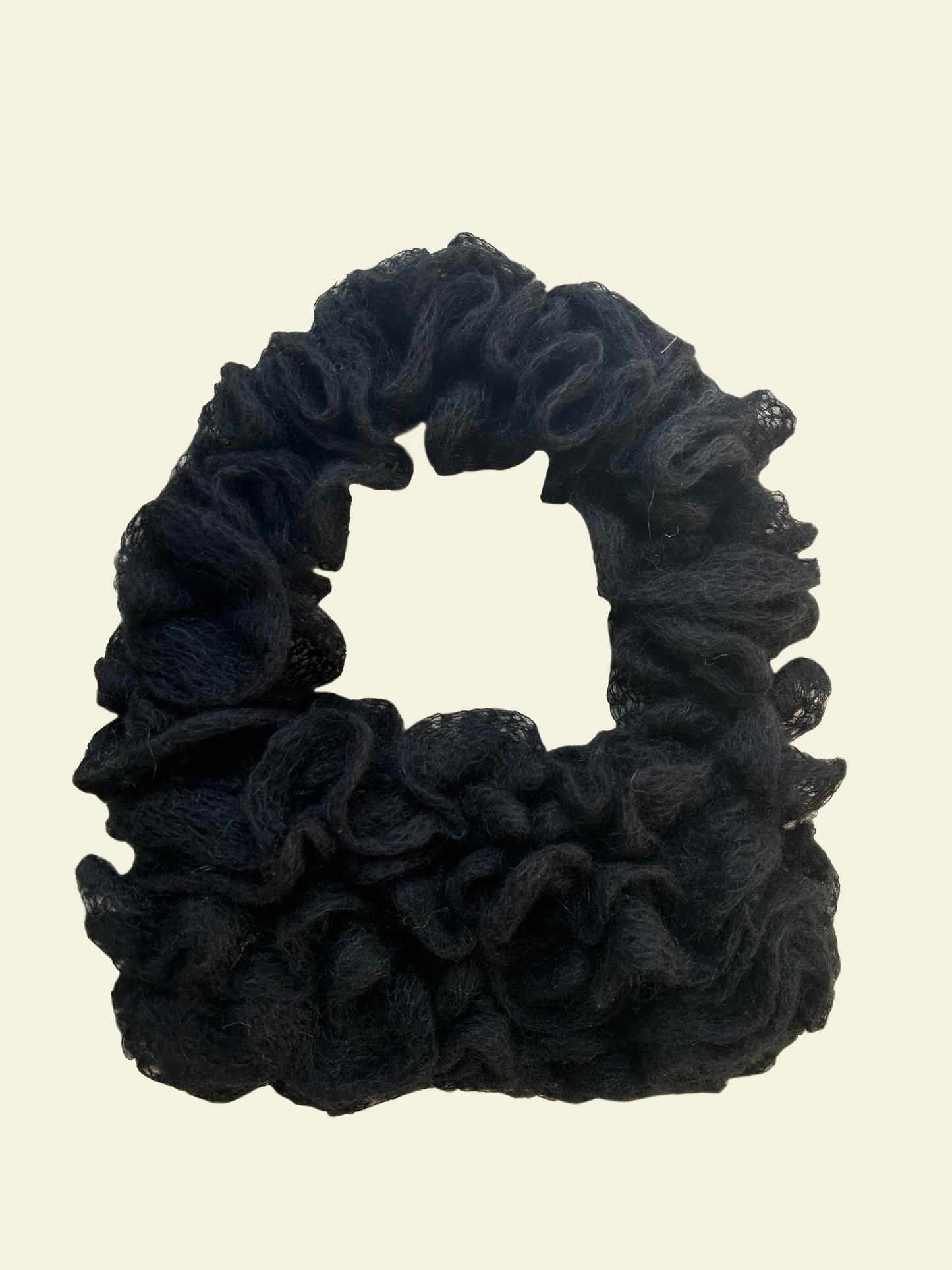 black ruffle bag
